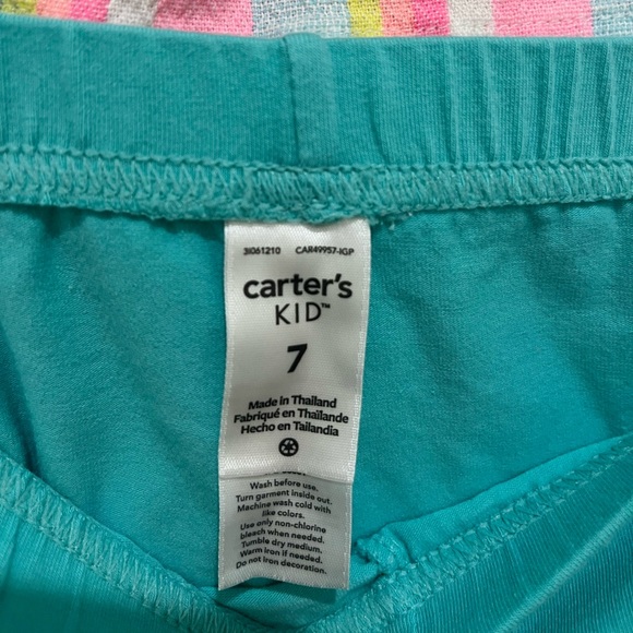 Girls Clothes Carter’s Outfit Linen Top and Matching Bike Shorts Size 7 - Picture 7 of 8